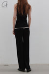 SWAYING/KNIT contrasting color silk tank vest SW23SS1T29 PS59